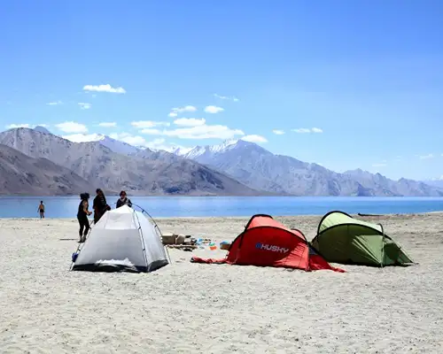 Camping at Pangong Lake
