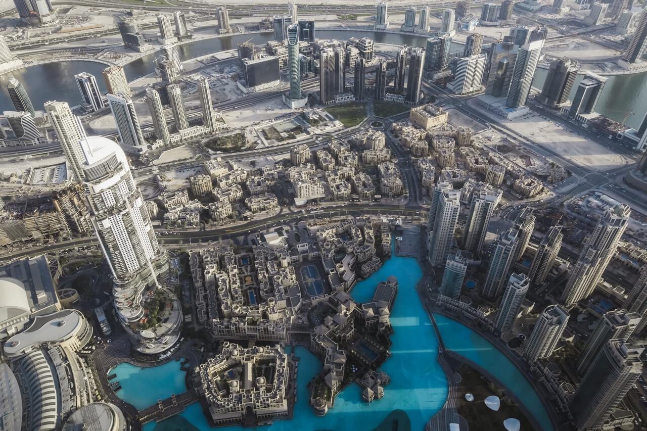 High-angle-view-buildings-city-Burj Khalifa